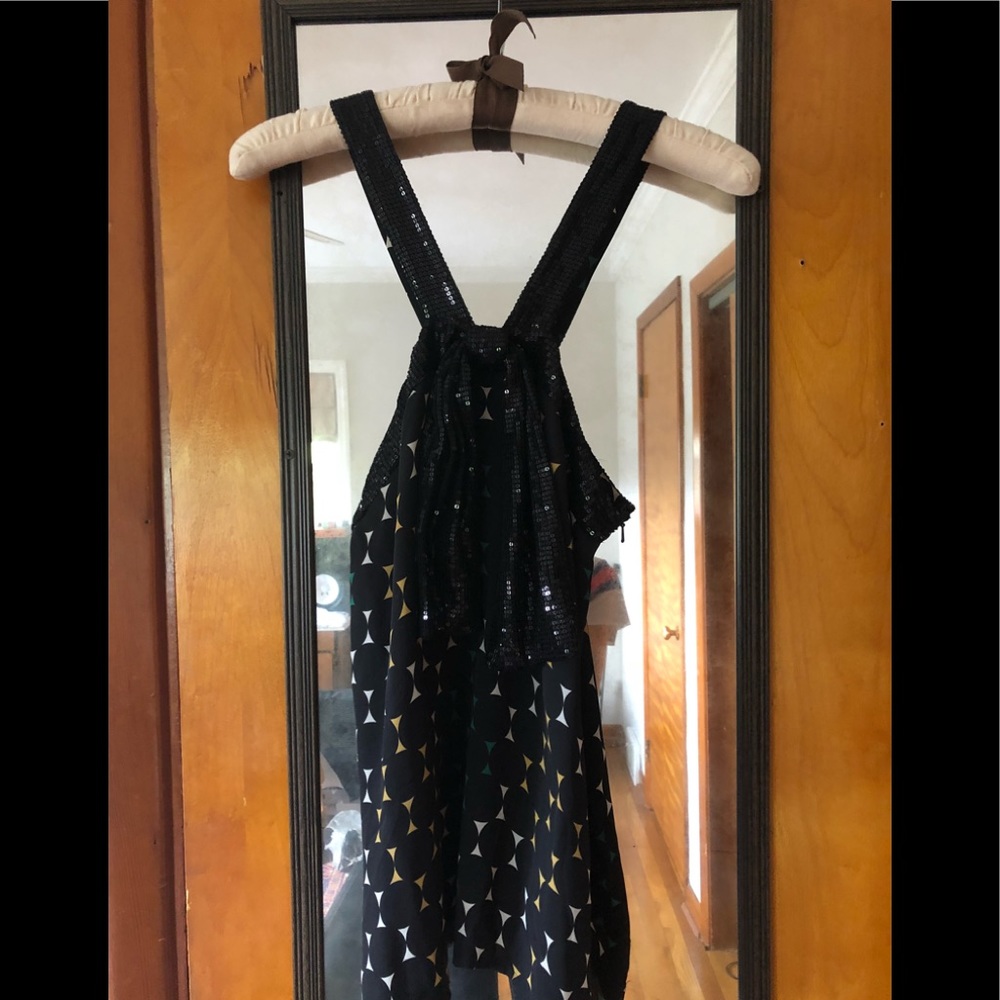 Tory Burch Polka Dot Sequined Retro Evening Top